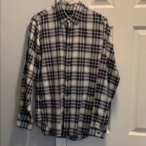 Men’s Theory LS Clean Placket Shirt Plaid - Size S